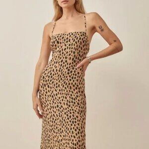 Reformation Dover Dress in brown leopard (Size 0)